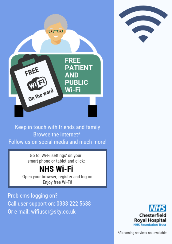 royalhospital's tweet photo. A reminder that we now have free Wi-fi* for patients, visitors and staff on site. It's proven to be a hugely popular initiative , meaning everyone can keep in touch with loved ones.  #socialmedia #keepintouch #community

*Streaming services are not available. https://t.co/FasZBtdX1u