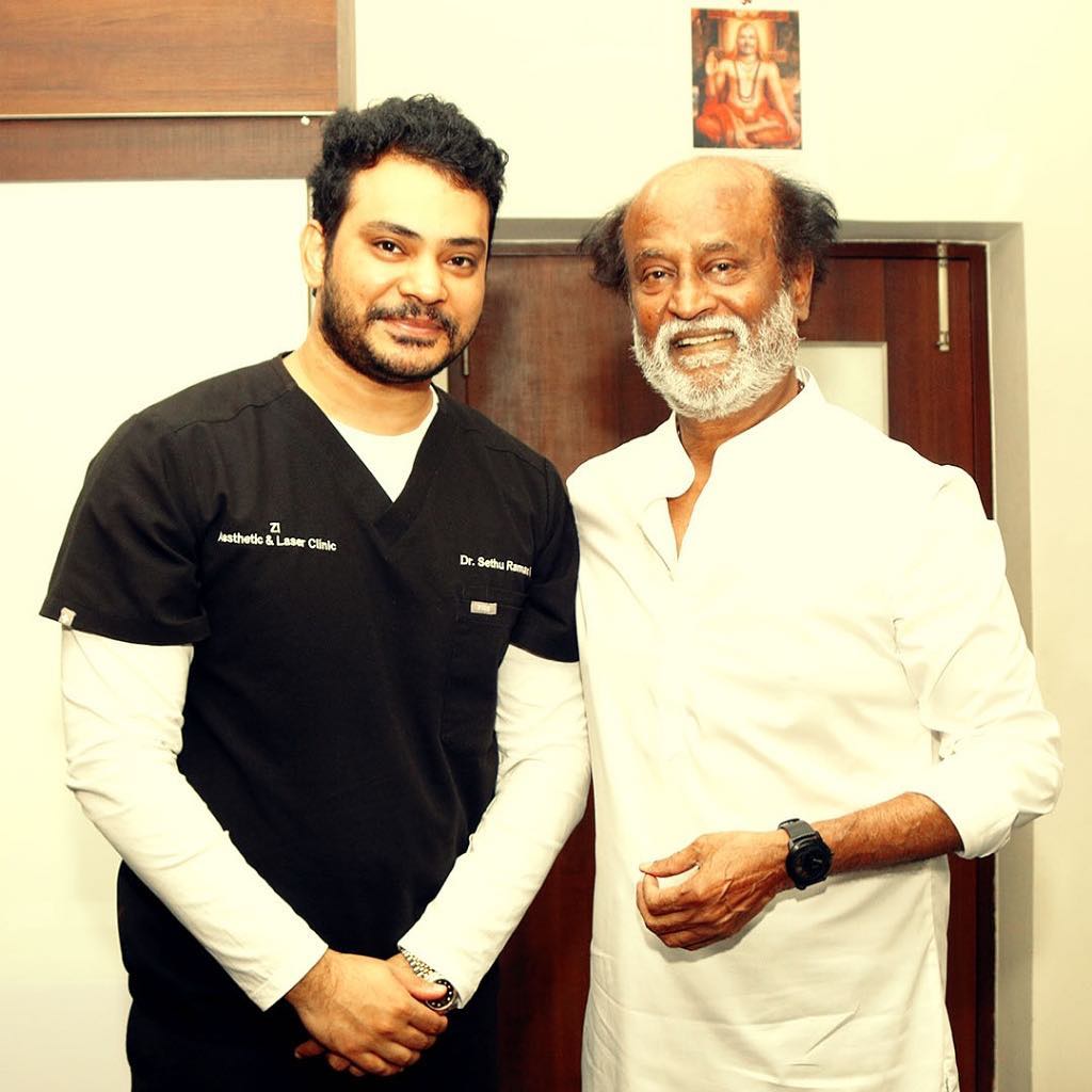 RajinikanthFan6's tweet photo. #Thalaivar #Superstar #Rajinikanth with Actor/Dermatologist @iamsethuraman at Poes Garden Today https://t.co/Dyc5mLM8bK