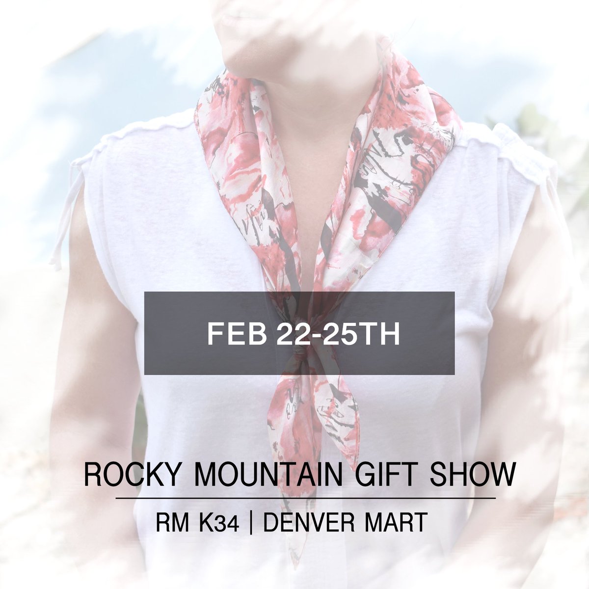 DupattaDesigns's tweet photo. Rocky Mountain Gift Show starts today! Meet Flora Phillips, Rm K34 at the #denvermart Feb 22-25th and see the entire #SS19 collection. Order today! #rockymountaingiftshow #makelifemoreinteresting #scarves #spring #summer #accessorize https://t.co/UEtzw4RaFC