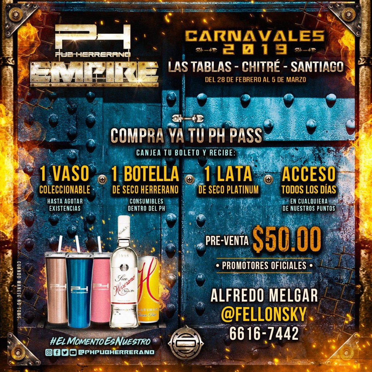 Boletos VIP para el PH PUB HERRERANO al WhatsApp 67817815