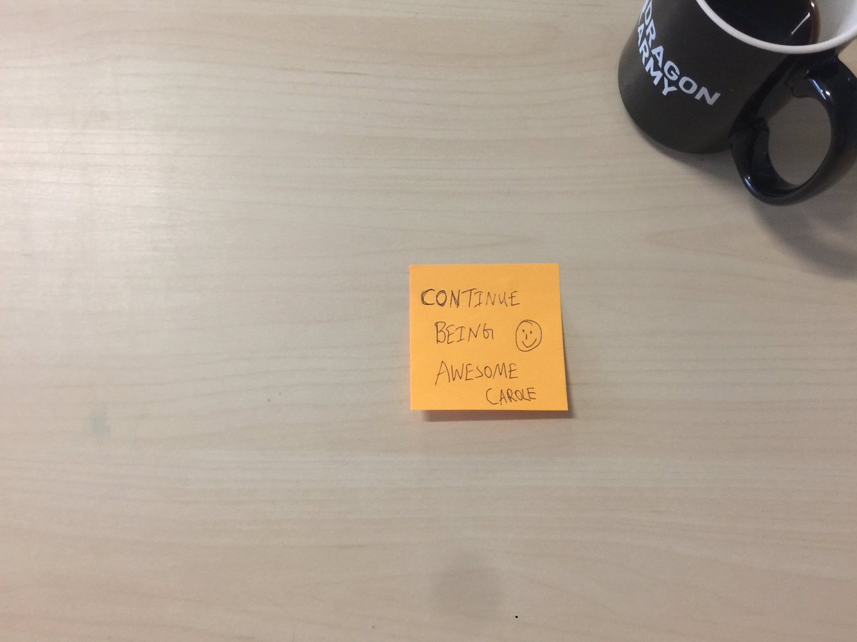 wherescarole's tweet photo. Someone left some encouragement on my desk! Thank you! #happyFriday https://t.co/uEbdDsw3rA