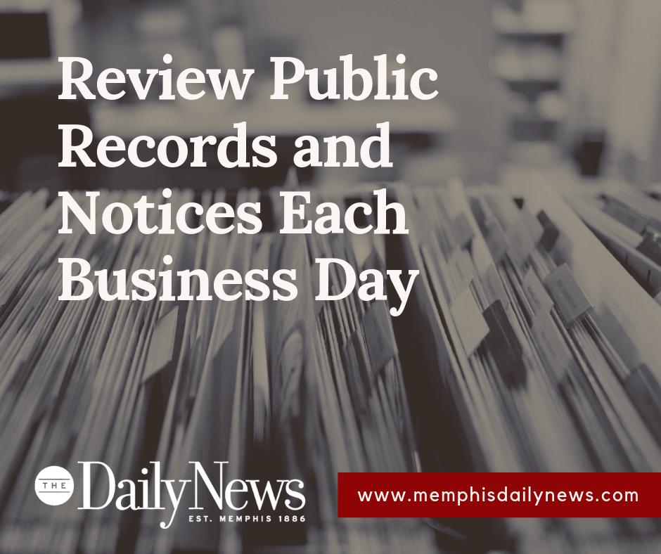 Shelby County Public Records-Feb 21, 2019 37 bankruptcy filings, 72 property sales, &amp; 18 building permits recorded. memphisdailynews.com/public-records…