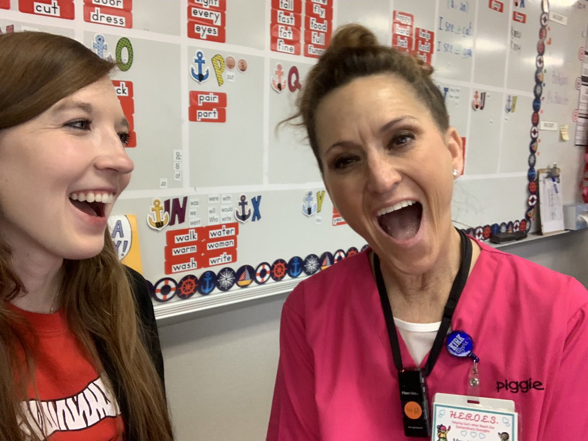 MrsSesClass's tweet photo. Told @MrsHankinsClass a joke this morning and made her π€£π€£π€£ Our #SailingInSecond team is always laughing! #KirkSelfie #kirkROAR https://t.co/kTMXNVCFY5