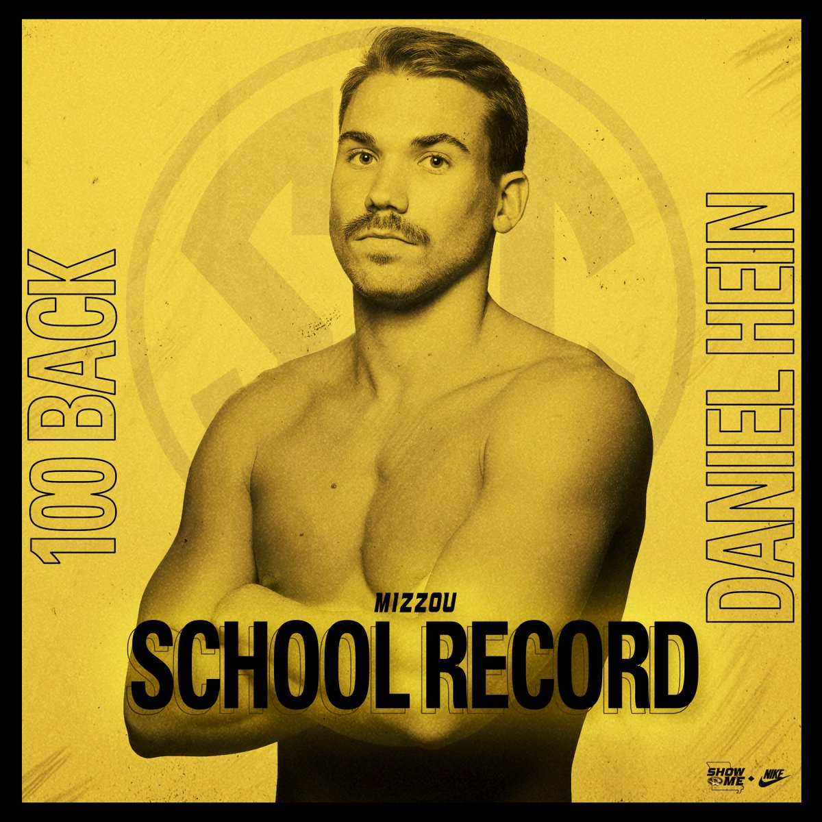MizzouSwimDive's tweet photo. 🚨 SCHOOL RECORD 🚨

Daniel Hein crushes the 100 back school record with a 45.79 in prelims! 

#MIZ 🐯 https://t.co/jJQ61ufj3d