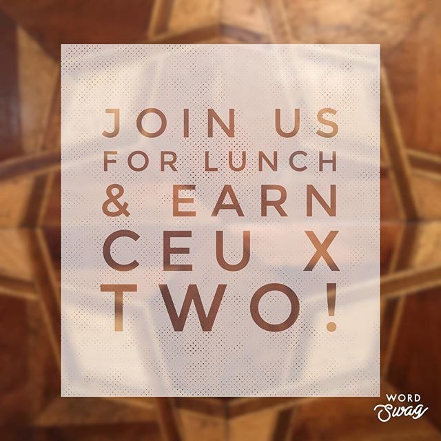 The National Wood Flooring Association is hosting a Lunch &amp; Learn right here at French-Brown! 
Sign up using the link in the bio before Wednesday, March 27th and join us from 11:30 AM to 2:30 PM to earn TWO CEUs!
#lunchandlearn 
#ceu 
#doublethefun 
#dou… ift.tt/2GWBn4w