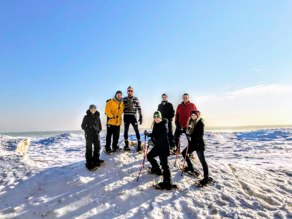 erikk292mke's tweet photo. #TGIF=great way to start the morning on a winter #SideWAUKSession at @SchlitzAudubon. Thank you AJ & Tess for guiding us on the trails & lake while #snowshoeing. And thank you @brianw_baird for the snacks & drinks. #SideWAUK #StepOutsideYourComfortZone #SchlitzAudubon #Baird https://t.co/K0Qu1XPNWt