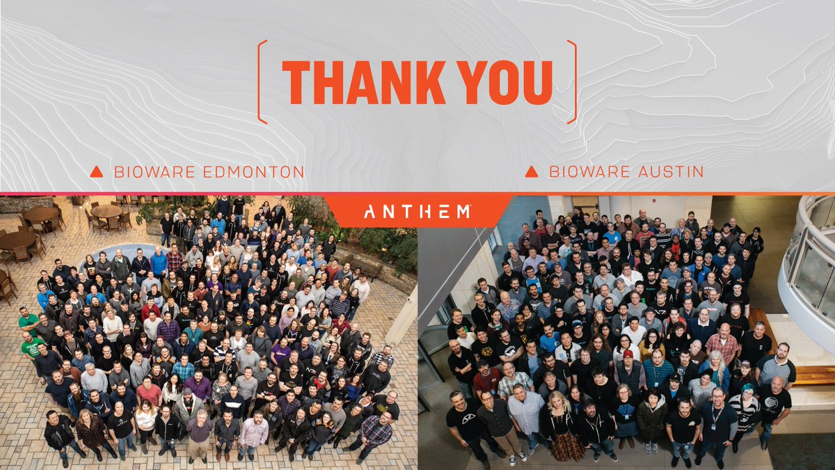 bioware's tweet image. Today, we launch Anthem. From the entire team, thank you for your support. We can&apos;t wait to show you what&apos;s next in the #AnthemGame world.