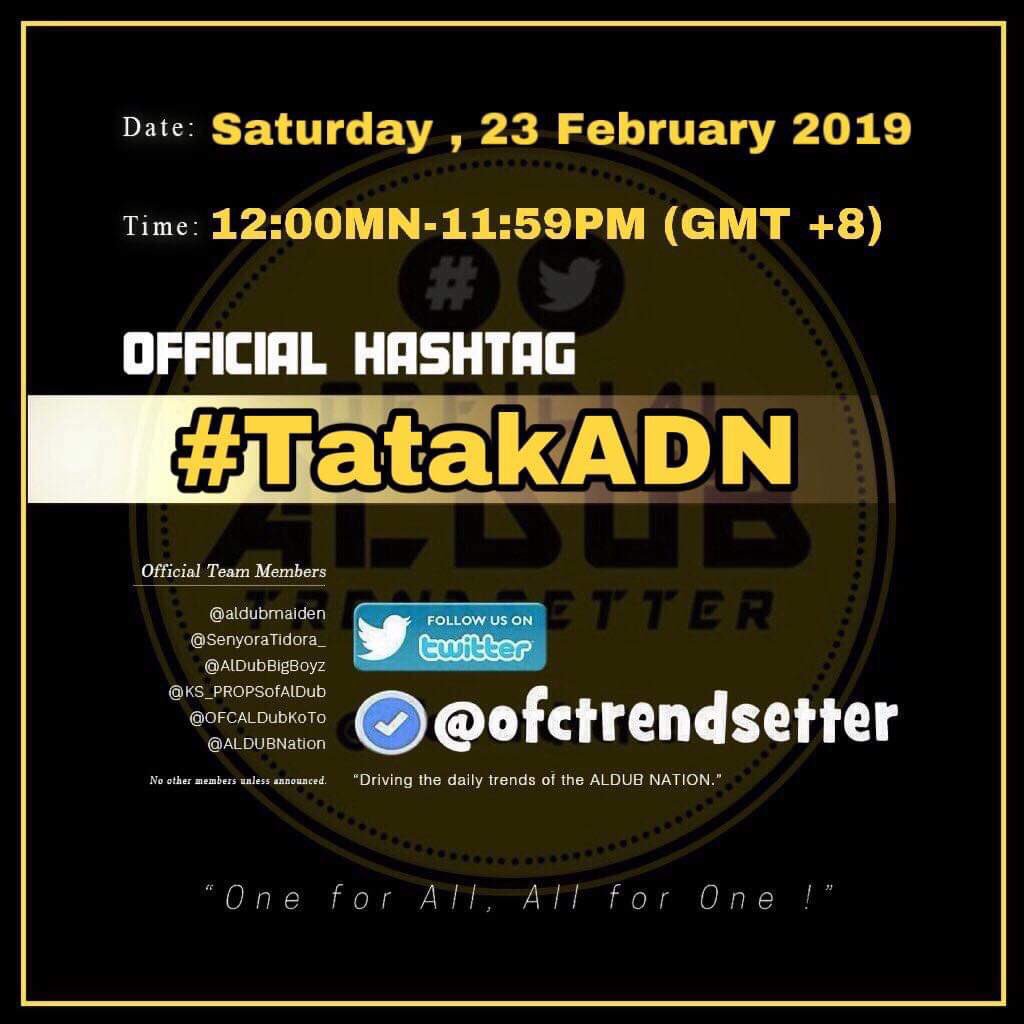 Do NOT underestimate the power of ALDUBNATION 

#TatakADN

 <a href="/ofctrendsetter/">TEAM OAT ᴬᴰᴺ</a> <a href="/SenyoraTidora_/">SENYORA TIDORA ᴬᴰᴺ</a> <a href="/Glynnchen/">ALDUB_GER_Glynnchenᴬᴰᴺ</a> @mainedcmCloset <a href="/lidpok/">aleish</a> <a href="/autumnharmony89/">민주야 | TFVU TEAM B</a>