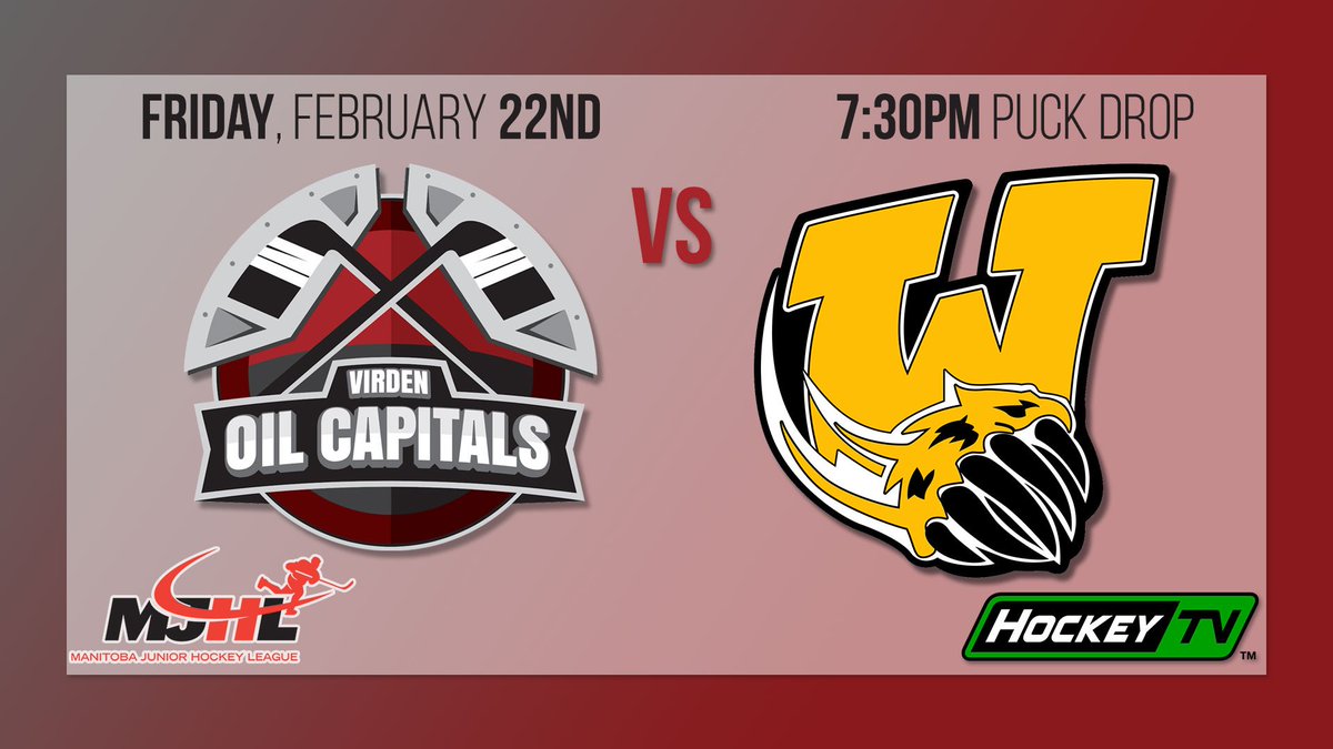 OilCapsHockey's tweet photo. 🚨IT'S GAME DAY FANS!🚨
The Virden Oil Capitals (30-19-8) face off against the @mjhlWolverines (25-25-5) Tonight at 7:30pm at the #TOGP
Live on @MyHockeyTV with Dave Challner!
#NewTeamSameDream https://t.co/dhenIgnKYc