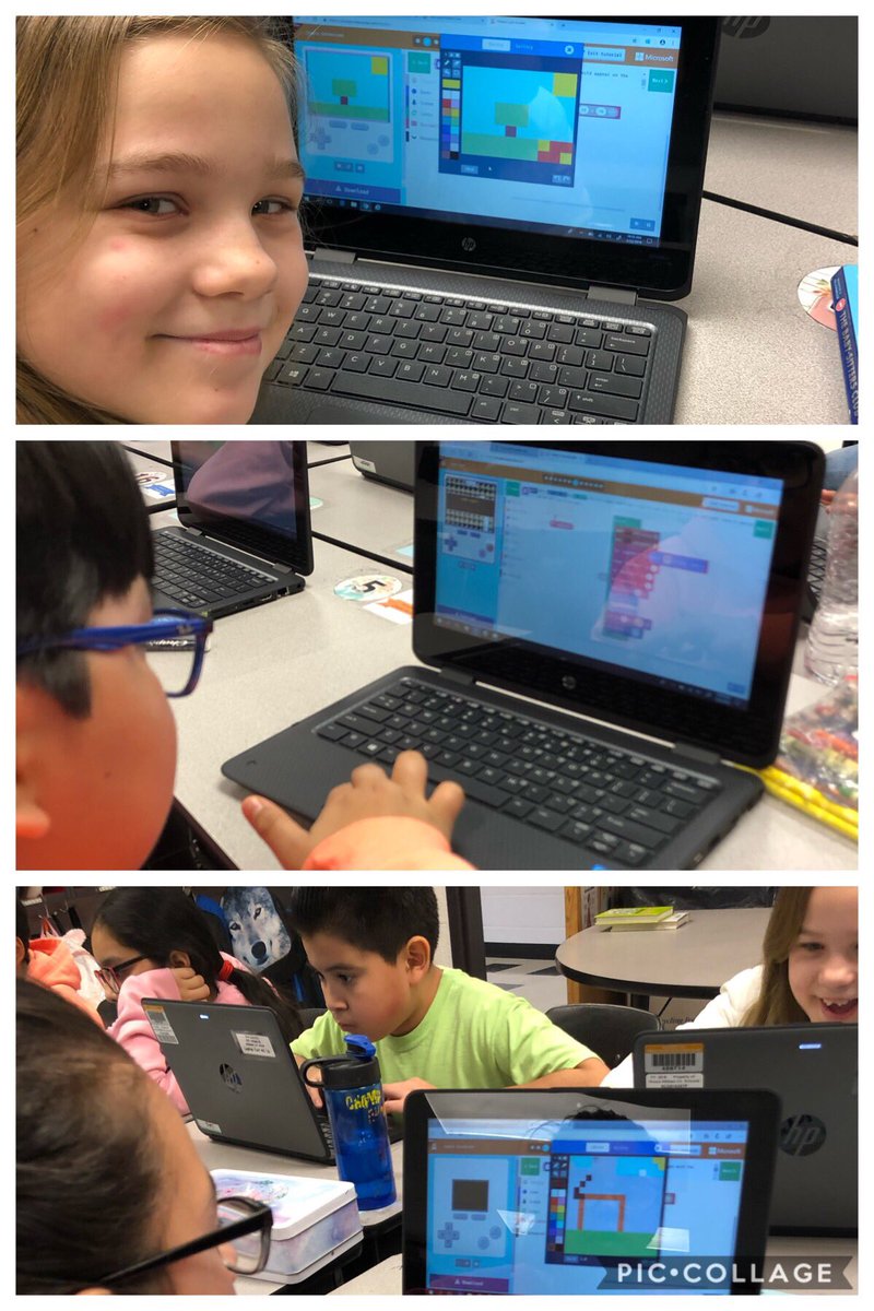 TheFitTechCoach's tweet photo. Ms.Scott’s 4th grade class is also loving learning to code and create a video game with @MSMakeCode They are really enjoying being creative creating their own pixel pictures @MicrosoftEDU @DianeHarazin @PWCSNews #pwcs #engagement #videogamecreation https://t.co/HbVTfoWnvI