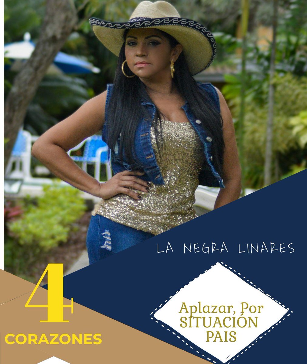 Negritalinares's tweet photo. Hola mi bello público querido en virtud Y mi responsabilidad me he decidido aplazar el gran lanzamiento #4corazones, Por respeto mucho a mi pueblo se que la situación es cada día más turbia para todos en medio de esta crisis nacional muy pronto seguiremos indicando se les quiere. https://t.co/okMKGcCNhO