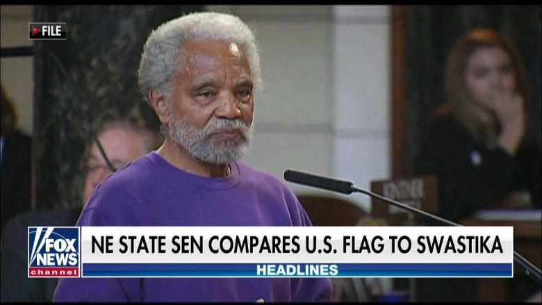 Ernie Chambers - Socialist Nebraska state senator compares American flag to Nazi swastika