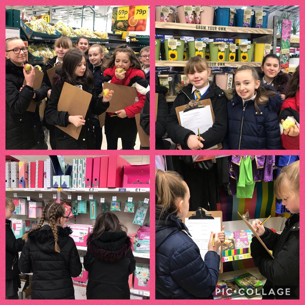 SMOSPrimary's tweet photo. P5/6 and P6 had a busy morning at Tesco! They used a £15 budget to buy plants for their class garden planters, stopped off for some free fruit and bought and paid for their own lunch! 🥪🌱💳💷🍎👍🏻 #financialeducationweek https://t.co/rGbVGRYjnG