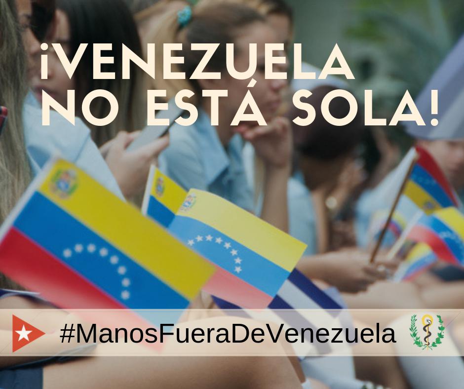 #VenezuelaNoEstáSola  #ManosFueraDeVenezuela, #HandsOffVenezuela,
#Cuba, #UICHolguin estamos con ustedes, por la paz, y la soberania