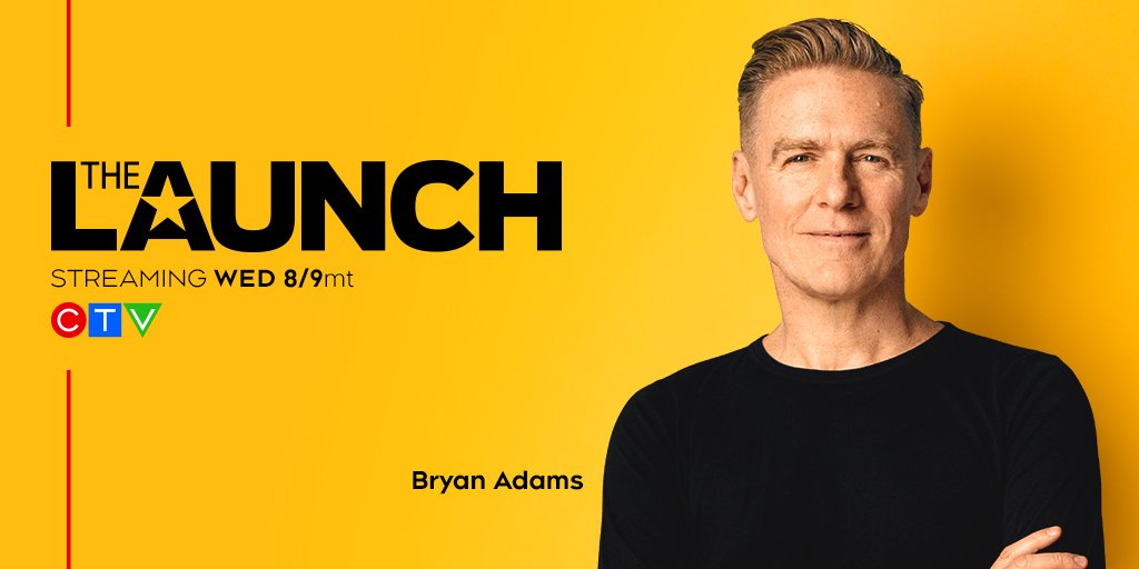 So excited to have Canadian music icon <a href="/bryanadams/">Bryan Adams</a> join us on <a href="/CTV/">CTV</a>'s #TheLaunch! Get into it Wednesday at 8/9mt.