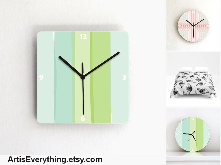 irisart's tweet image. Wall clock soft pastel aqua green turquoise #housewares #clock @EtsyMktgTool etsy.me/2pK82ke #kitchenwallclock #wallhanging #hostess