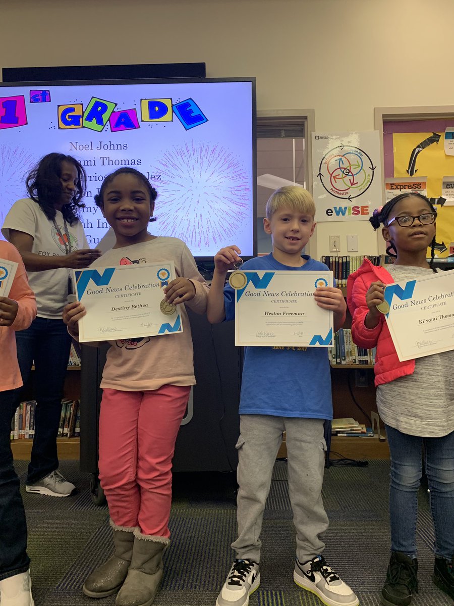 Good News Celebration happening <a href="/FoxRoadES/">Fox Road Elementary</a> <a href="/AngelaFoxIB/">Angela Wallace</a> <a href="/EcuMia84/">Tamia Pickett</a> <a href="/WCPSS/">Wake County Public School System</a> <a href="/WakeESM/">Wake ESM</a> #ourstudentsrock