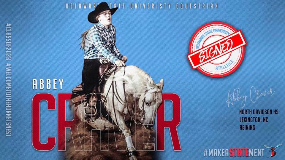 DSUEquestrian's tweet photo. Welcome to the Hornets nest, Abbey! #classof2023 #welcometothehornetsnest #dsu #dsueq #rideforher #ridencea #makeaSTATEment https://t.co/th6AiCj918