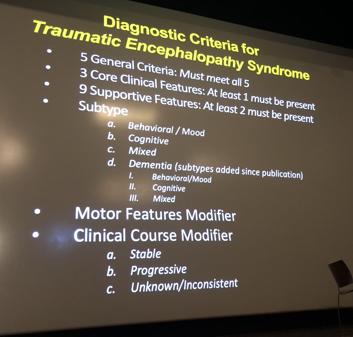 WB_BARR's tweet photo. Dr. Robert Stern presenting on Traumatic Encephalopathy Syndrome (TES) at the 6th Annual Concussion Conference from the NYU-Langone Health Concussion Center. #NYUBrain @nyulangone #concussion https://t.co/tc08on2ujp
