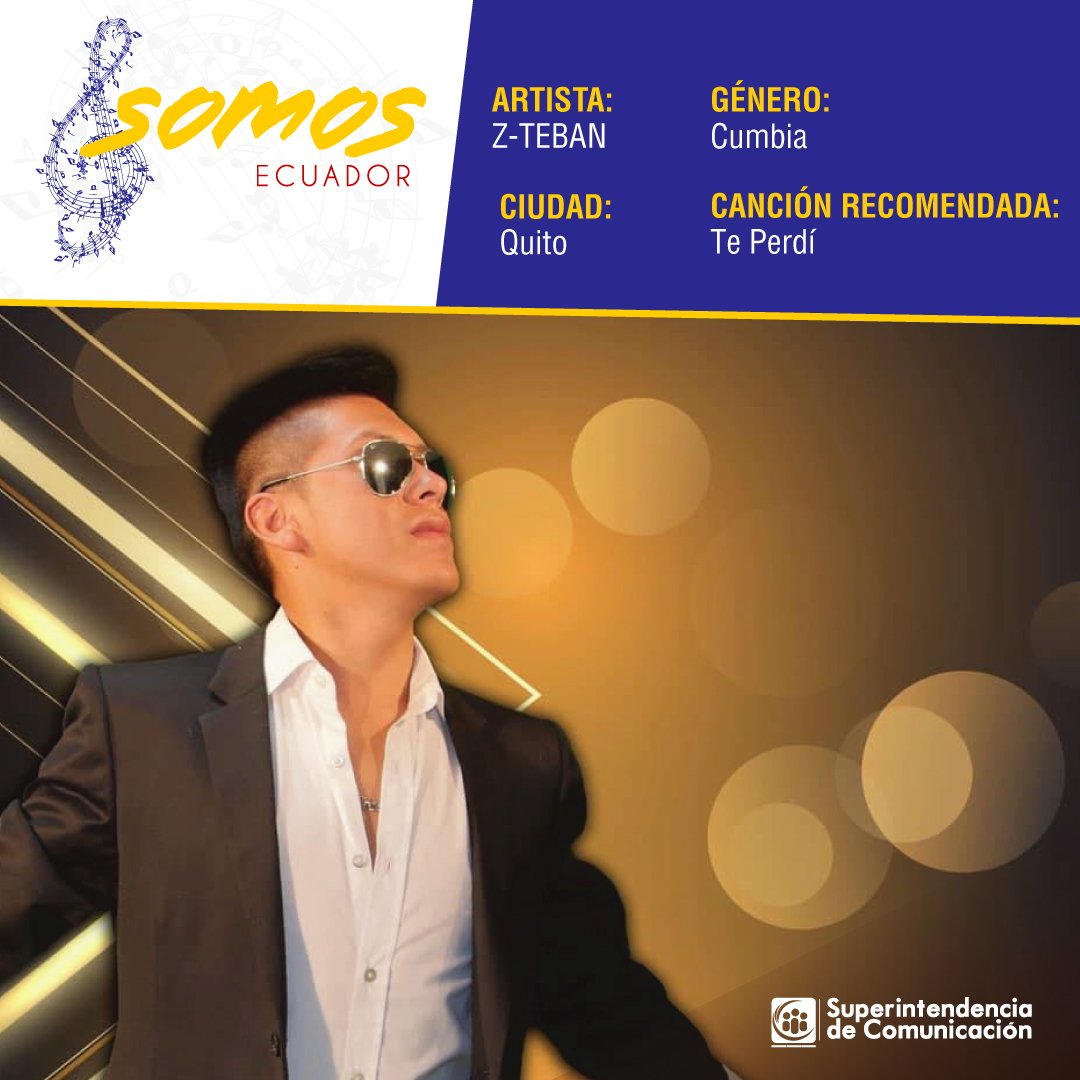 PlataformasEC's tweet photo. #SomosEcuador Somos talento, somos cultura, somos música @EstebanMaza
Canción Recomendada: Te Perdí https://t.co/LBky96jBDi. https://t.co/C9JTZDbT7e