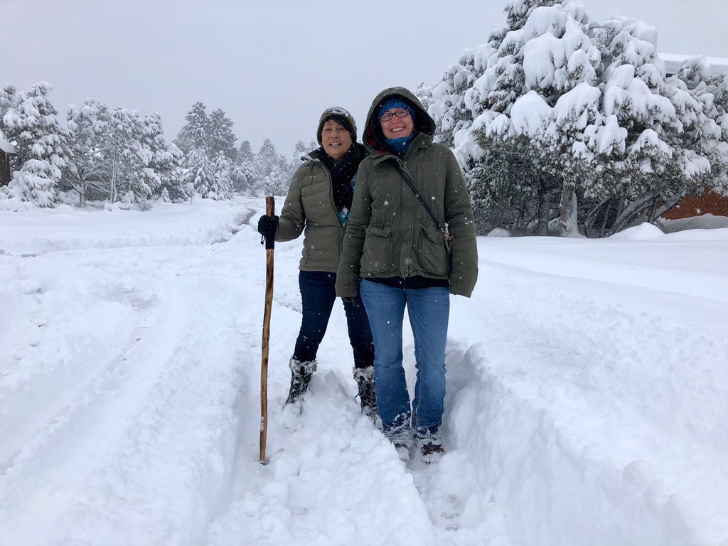 danathornton's tweet photo. Dedicated @HomeDepot employees Kathy Baldwin and Renee Beran walking to work in 24โ of snow in #PaysonAZ. Thatโs dedication! โ๏ธ๐ฅถ๐ช๐ป#paysonroundup @PaysonRoundup https://t.co/w6Cc7z26yK