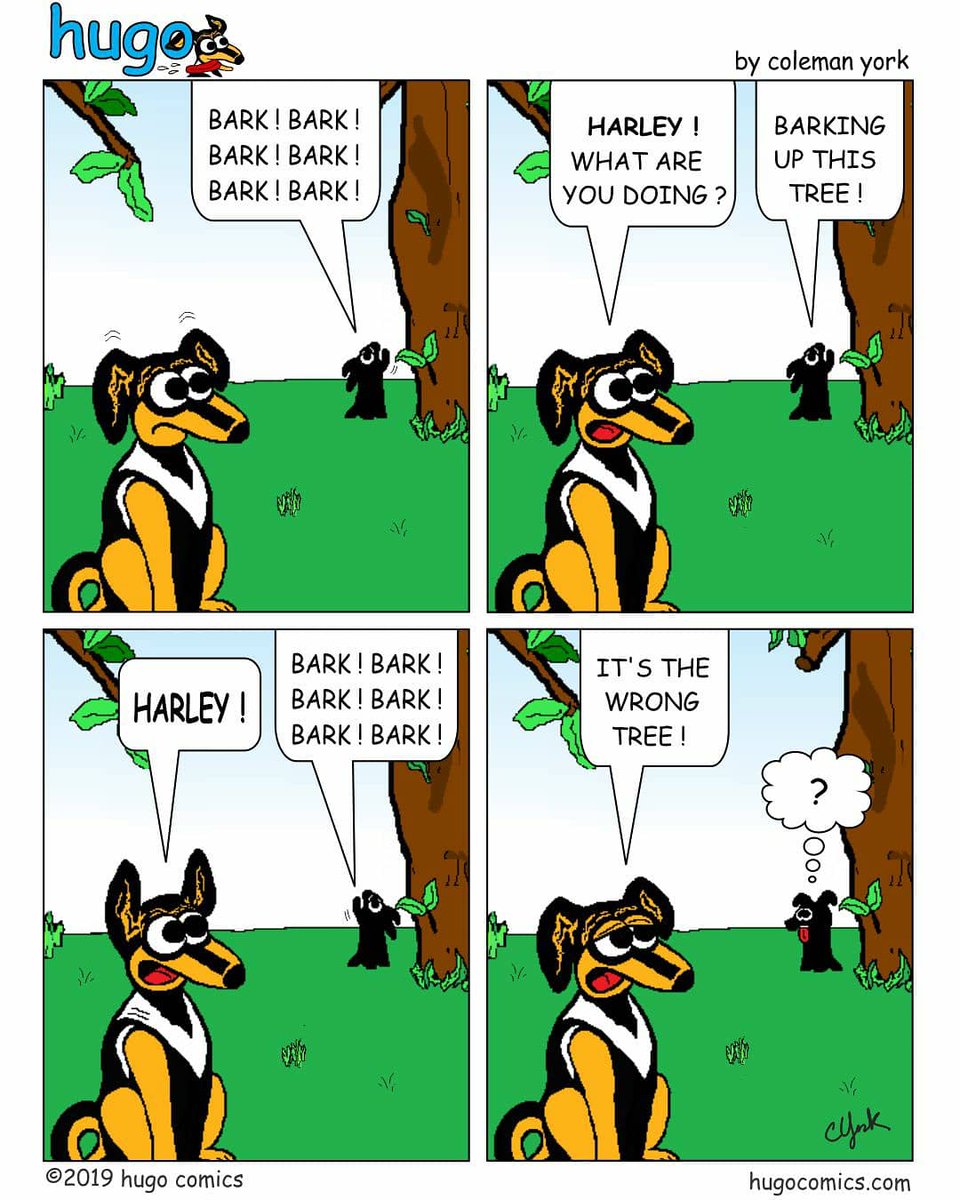 HugoComics's tweet image. Harley's barking is driving Hugo mad! Find out why in today's comic
@HugoComics