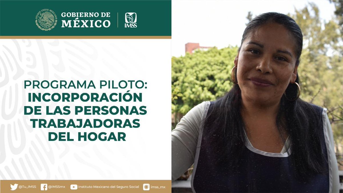 CONAPRED's tweet photo. Con el #ProgramaPilotoIMSS se podrá incorporar a las trabajadoras del hogar a la #SeguridadSocial.
Conócelo ➡ https://t.co/sratF0XFjP https://t.co/8eE5zORSv8