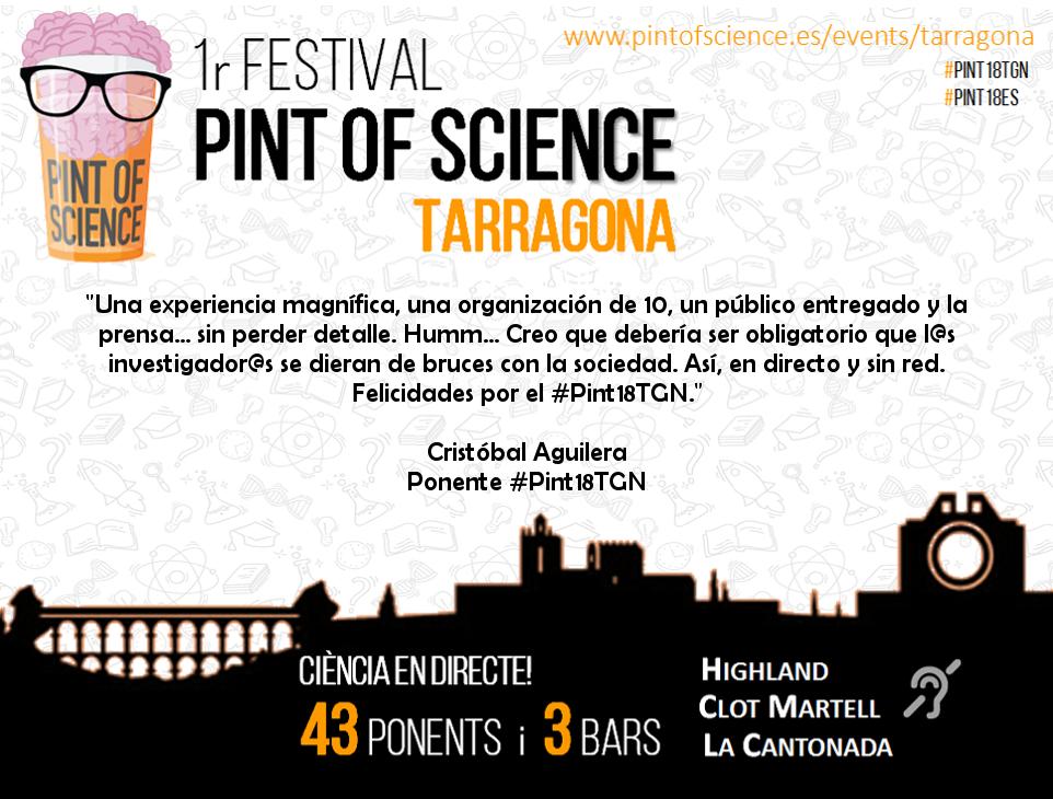 divulgaTGN's tweet photo. ✍ Hi ha un munt de raons per les què hauries de participar en @pintofscienceES, aquí et compartim la d'en @CAguilera2, investigador de l'@irtacat. Anima't! Tens fins al 28 de febrer. 😉  

https://t.co/57eFITPlmv
https://t.co/s8s8M12KU5  

#Pint19TGN #Pint19REUS https://t.co/IaN9qpdX3f