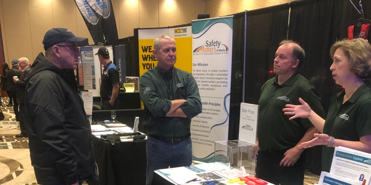 WCBPEI's tweet photo. Stop by our WCB PEI booth today and tomorrow at the PEIFA trade show at the Delta Prince Edward Convention Centre to chat about our prevention and workplace services. #PEIFA #fishing #tradeshow https://t.co/x7LAxefiN2