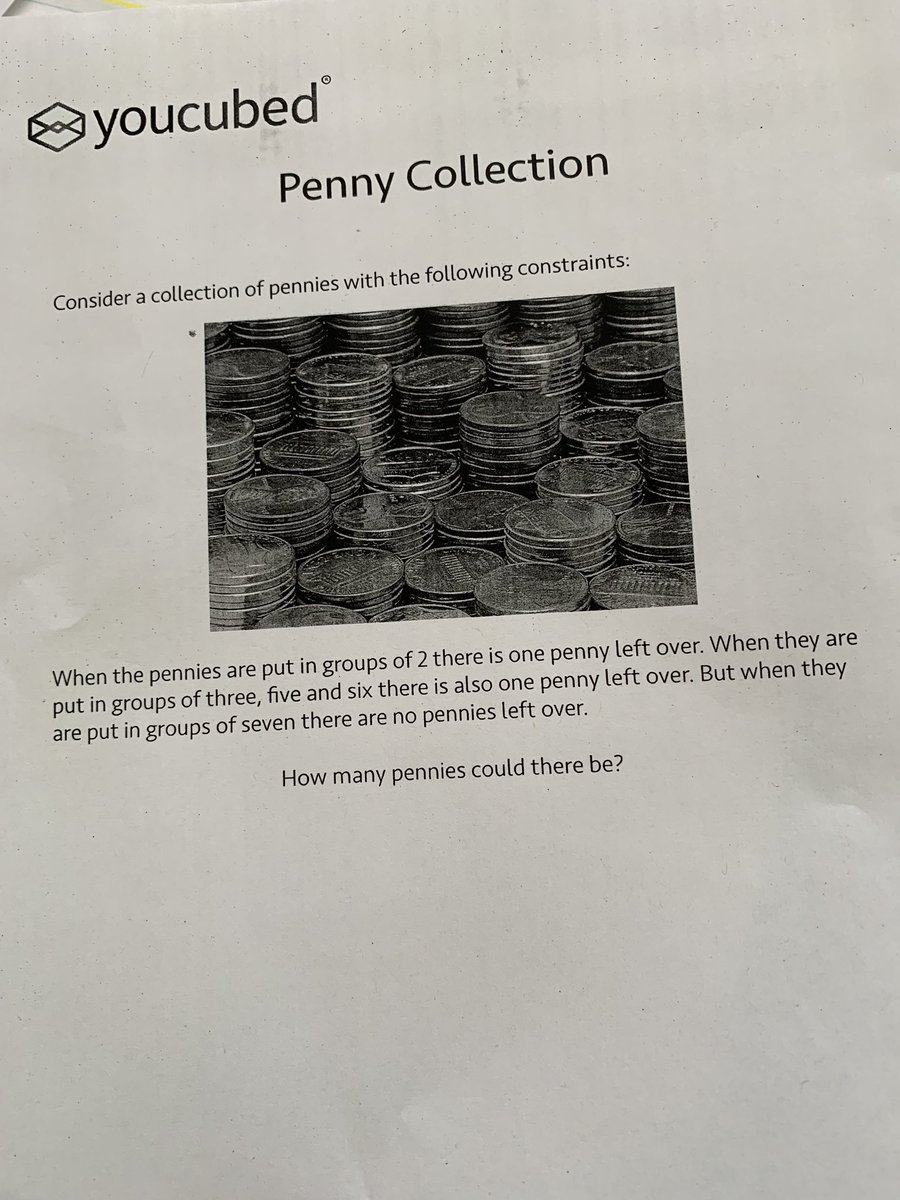 MissMartin_MV's tweet photo. Penny Collection math task! @youcubed #FridayMath #MultipleRepresentations https://t.co/Hck1rxAGic