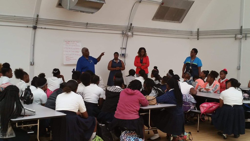 StaceyPlaskett's tweet photo. Applauding the resilience and strength of the Virgin Islands students who’ve been without a school home since Hurricane Maria (2017) at Arthur Richards junior high #VIStrong #education #usvidelegate https://t.co/fZR2rcqn0W