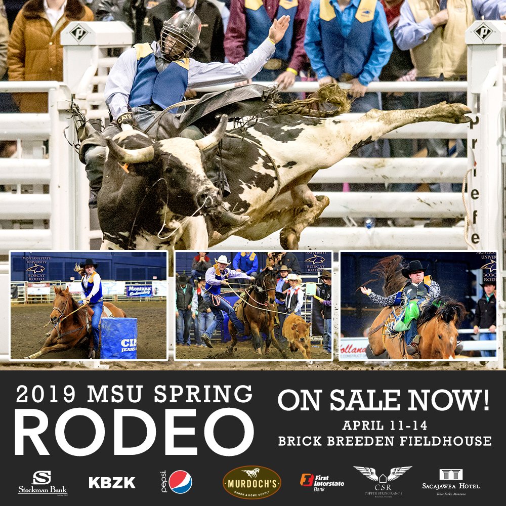 brickbreeden's tweet image. MSU Spring Rodeo tickets are now on-sale! The rodeo will be April 11th - 14th in the Brick. Get your tickets at bit.ly/2BPaR9F, 994-2287, Bobcat Ticket Office. Go Cats Go!