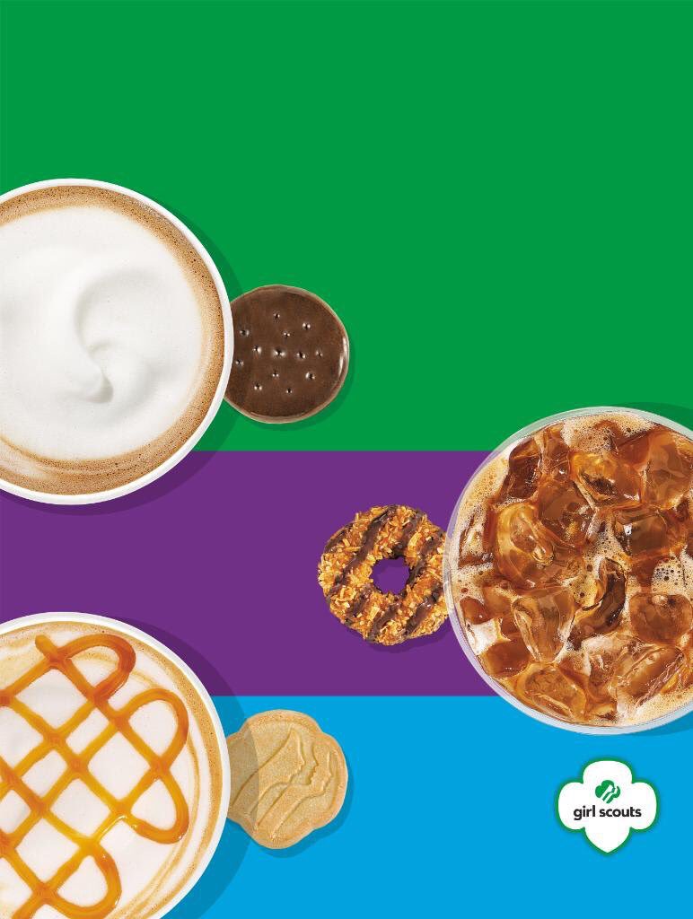 DunkinDonutsATL's tweet photo. @GirlScoutsATL will be at @DunkinDonutsATL in Brookhaven on Saturday 2/24/19 from 8am-12pm. Come show your support! #girlscoutcookieflavors #girlscoutcookies https://t.co/2kl7TSWmBT
