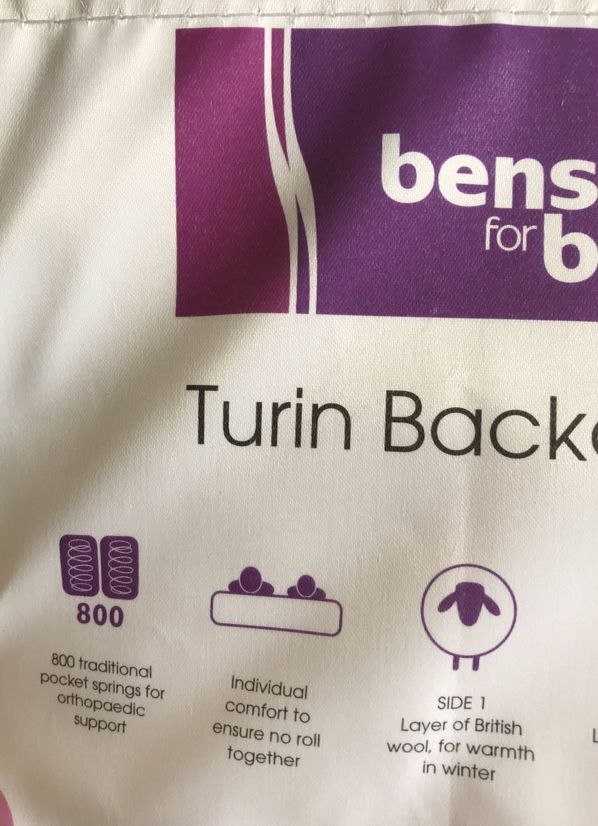 Pleased to see I’m supporting <a href="/BritishWool/">British Wool</a> with my new <a href="/BensonsForBeds/">Bensons for Beds</a> mattress