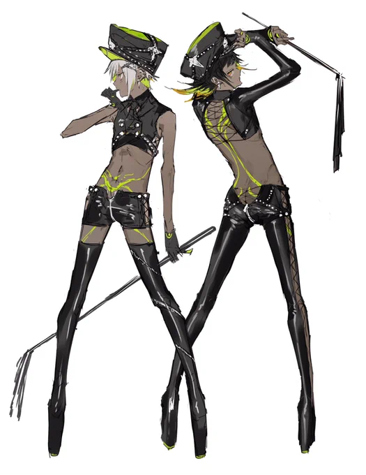褐色双子ラフ 