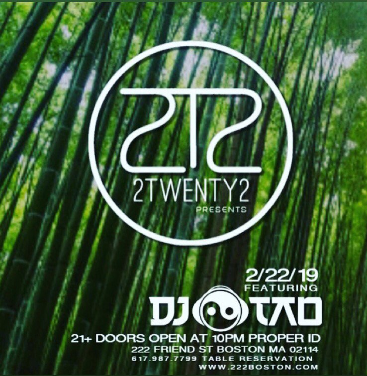 222boston's tweet image. Make sure you bring your dancin’ shoes tonight! DJ TAO is going to be holding it down starting at 10pm #dancing #bostonnights #2Twenty2