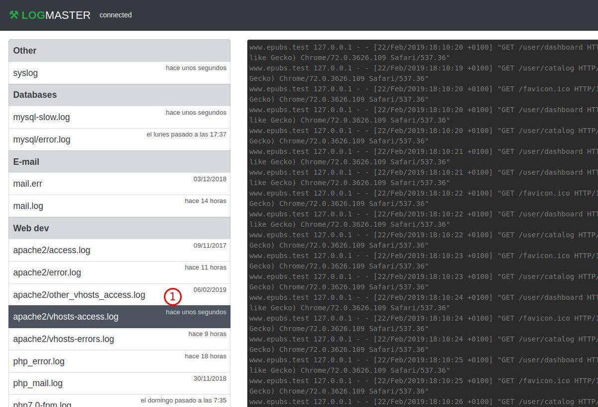 MarcosBL's tweet photo. Posibilidad de ver logs combinados, la selección es simplemente hacer click en cuantos desees; si solo eliges uno, muestra el log normal, si eliges varios, muestra todos los eventos de los logs combinados con identificador por línea. #LOGMaster https://t.co/IvyyC9fjDz