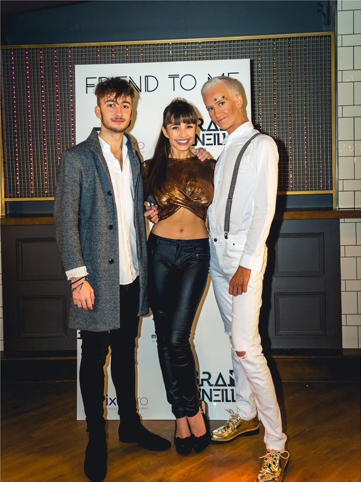 FanSoheila's tweet photo. Throwback to the Friend To Me launch! 😍 3 of my favs in one pic! 🔥 Love you all @SoheilaClifford @iambradoneill @BradleyHuntUK @BRATAVIO ❤️#XFactor2016 #FriendToMe 🌹 https://t.co/M1oVBr4R91