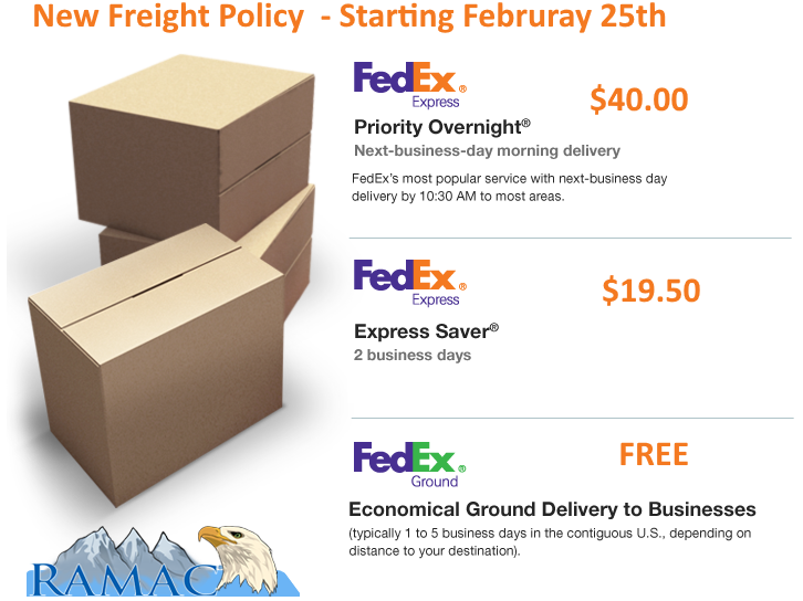 RAMACIndustries's tweet photo. New Freight Policy starting 2/25/19. https://t.co/dBIknLDNrq