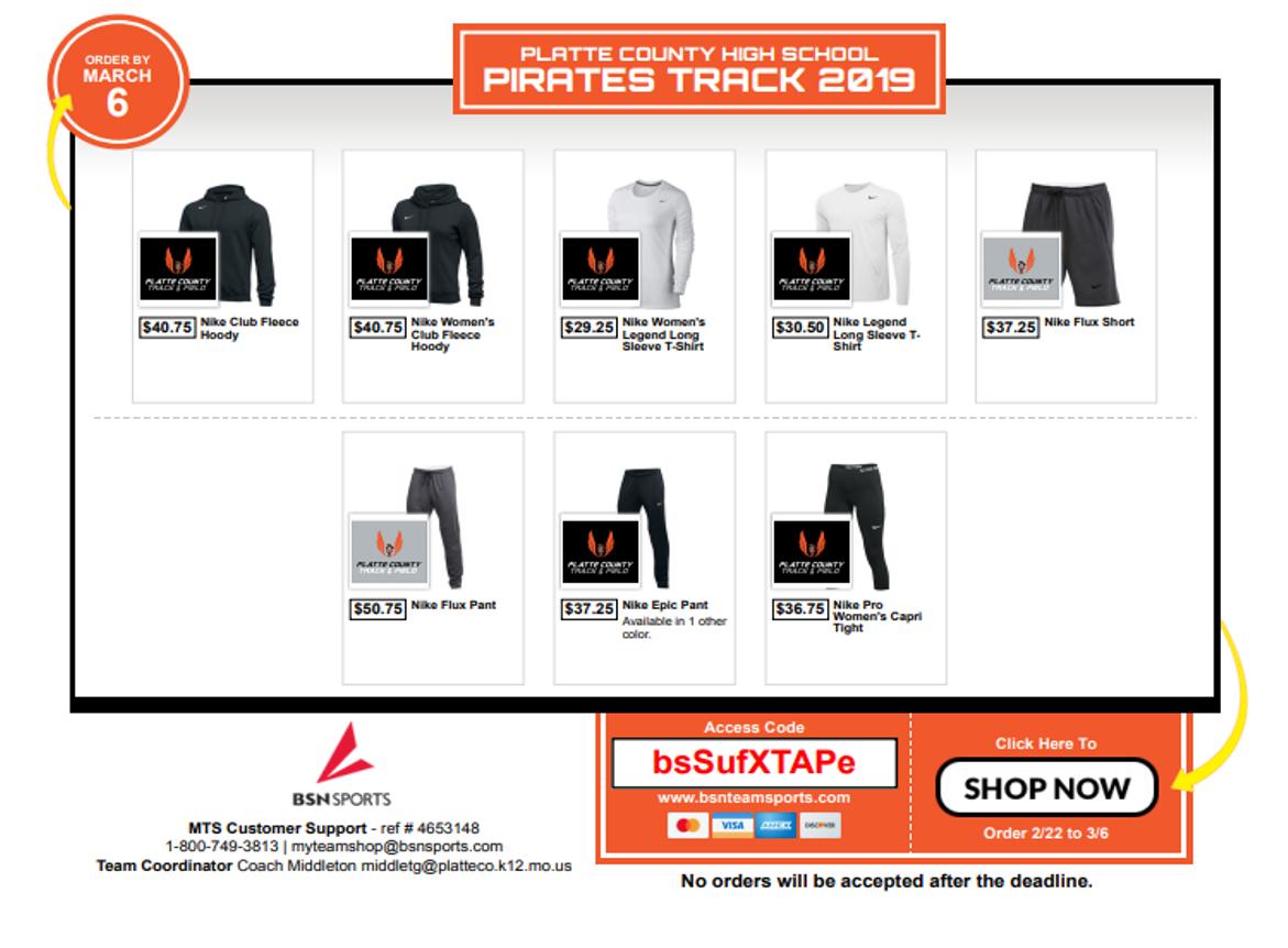PCHSTrack_Field's tweet photo. Nike track and field team store is open until Wednesday, March 6th. Contact Coach Middleton with any questions.

https://t.co/T9C5Nja1lE https://t.co/o21O2HPQlR