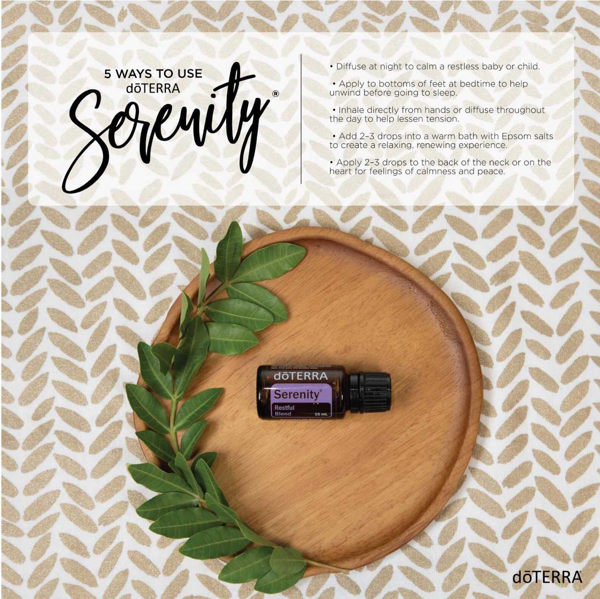 TheSistersEOils's tweet photo. Sleep better and lessen tension with doTERRA Serenity® Restful Blend. This blend helps you to create a relaxing environment while simultaneously calming the emotions. #doterraBOGO https://t.co/x1p8YdENDI