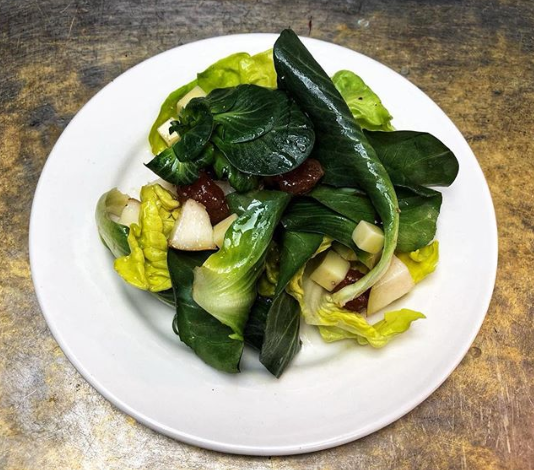 QuoVadisSoho's tweet photo. Pear, hazelnut, endive and comte salad, a delight on a glorious spring evening 🌱 #februarymenu #soho #quovadis https://t.co/QK5TM4ZTGi