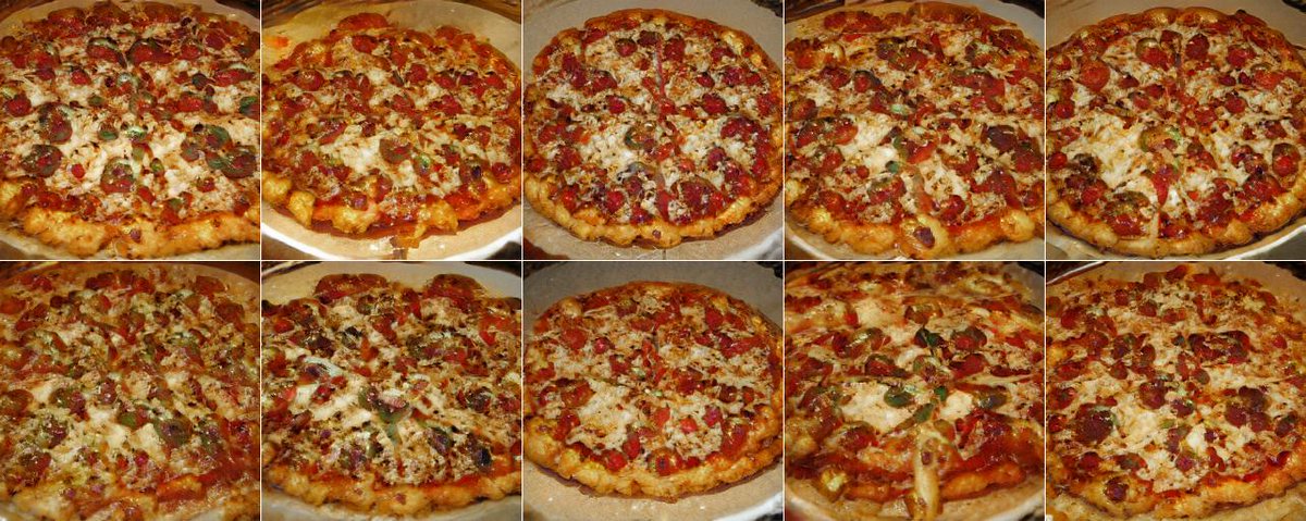 jseijasdev's tweet image. Now that "thisWhateverDoesNotExists" is trending, here you have some pizzas that does not exists (done with BigGAN) #BigGAN #ArtificialIntelligence