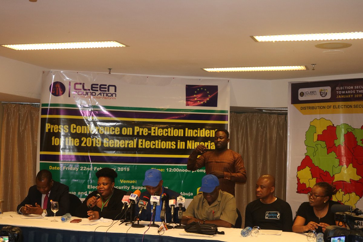 Olugabs's tweet image. Pre-Election Incidents From The Rescheduling Of The 2019 General Elections #2019ElectionSecurity  - cleen.org/2019/02/22/pre…  #NigeriaDecides2019 #PollStream #theverdiict #2019Elections