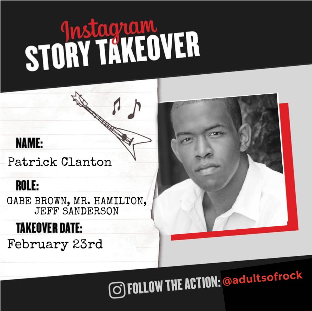 AdultsOfRock's tweet photo. Set your calendar school of rockers. Tomorrow, Feb 23rd, #SORonTour’s very own @PatrickClanton will be taking over #AdultsOfRock #IG page for his final two show day in #Boston before he retires from the halls of #HoraceGreen  
https://t.co/E4LH8gW1dh https://t.co/K2dCuS83E8