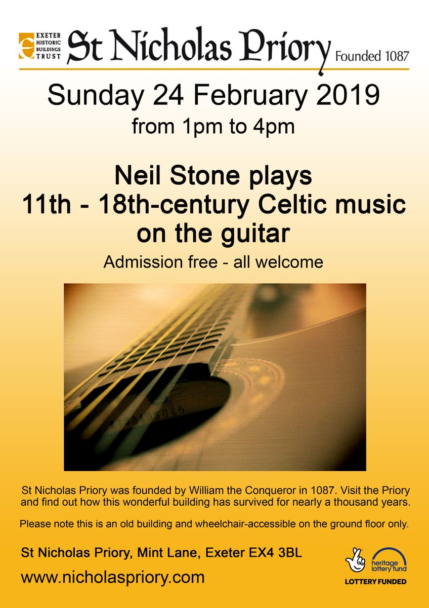nixpriory's tweet image. Join us for some excellent Celtic music at the priory this coming Sunday, free admission 1-4pm @visitexeter @VisitDevon #inexeter #exploringexeter @ExeterHBT @BBCDevon @BBCSpotlight