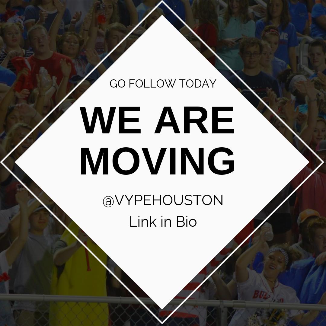 VYPEInnerLoop's tweet image. 🚨PSA🚨: @VYPEInnerLoop will be moving over to @vypehouston. This account will no longer get updates on your favorite high school sports, so go follow TODAY to stay up-to-date with everything VYPE!