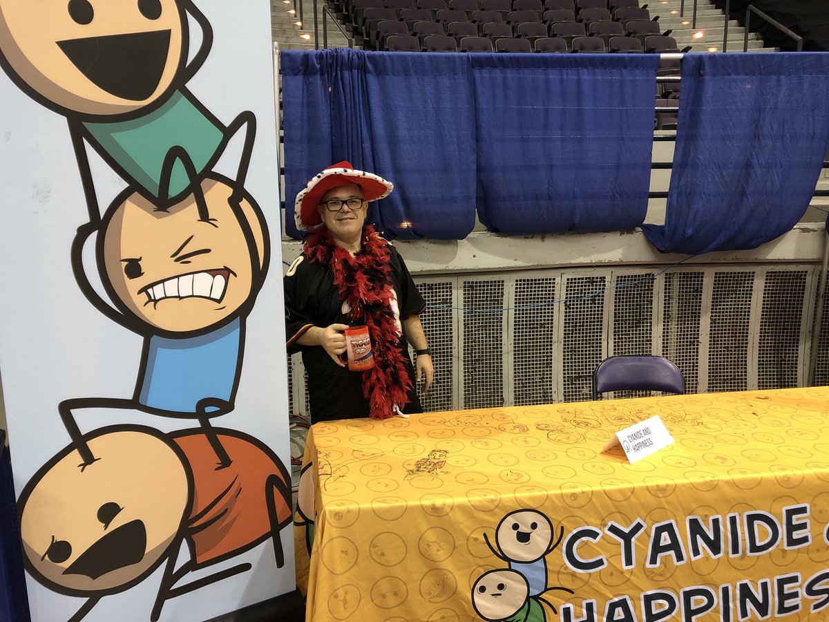 We are across from <a href="/Explosm/">Cyanide & Happiness</a> #Cyanideandhappiness #Pensacon2019 #Pensacon
