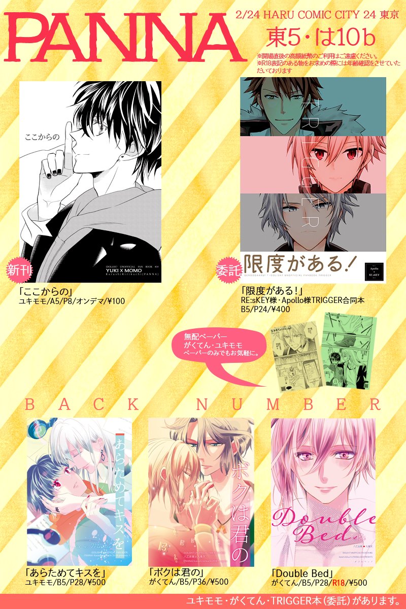 即決　2/24(日)　HARU COMIC CITY 24 東京　サークルチケット　配置図付a　　