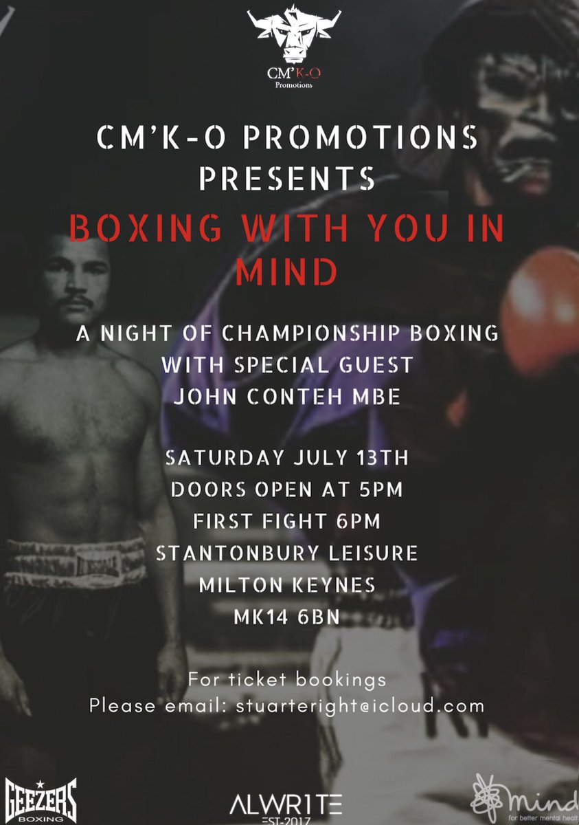 Tickets on sale now please email stuarteright@icloud.com or DM us for information #boxing #event #miltonkeynes #mentalhealth #boxer #mkfm